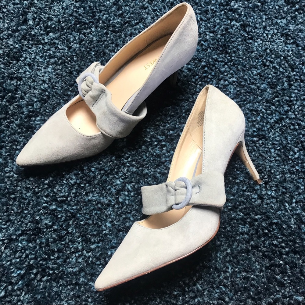 Nine west women's pointed toe heel blue suede 8.5